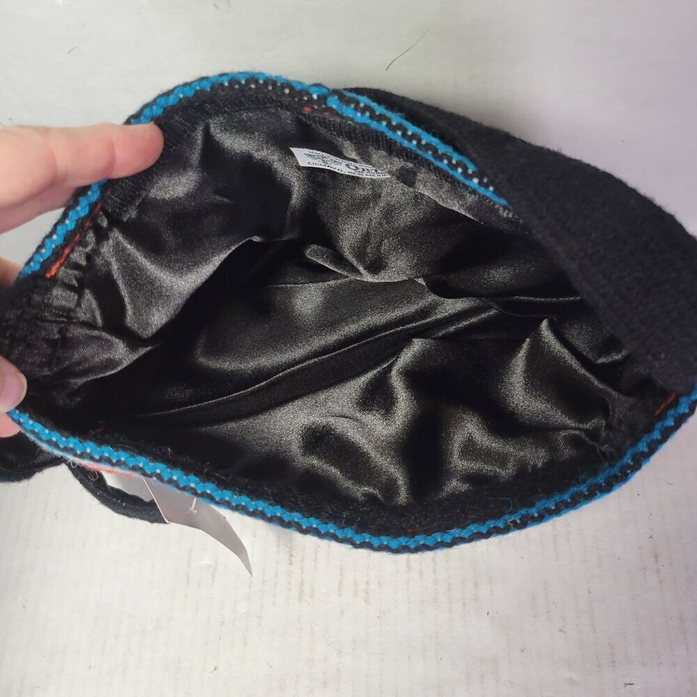 Handwoven Ortegas Wool Shoulder Bag With Striped Pattern Satin Lining - Picture 6 of 8